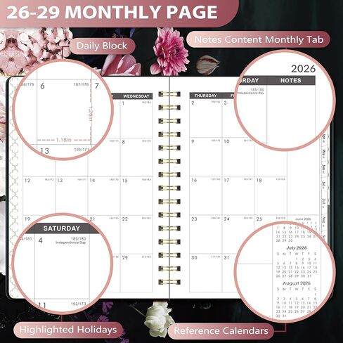 2026-2029 Monthly Planner/Calendar - 3 Year Monthly Planner 2026-2028, JULY. 2026 - JUNE. 2029, 6.3" × 8.4", 3 Year Calendar with Tab, Back Pocket, Twin-Wire Binding, Premium Paper, Note Pages in Kuwait