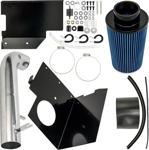 KAX 3 inch Cold Air Intake System Kit + Heat Shield Replacement for 2012-2017 Wrangler, 2018 Wrangler JK, Blue in Kuwait