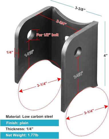 2 Pack 10 Degree Weld On Link Mount Bracket Fits 3" Axle, Off-Road Right Formed Suspension Mount in Saudi Arabia