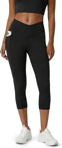 Yoga Capri Pants for Women Activewear Crossover High Waisted Athletic Leggings Workout Running in Kuwait