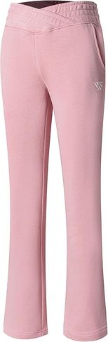 Sweatpants Women Flared with Crossover Waistband Cozy Fleece Wide Leg Lounge Pants in Saudi Arabia