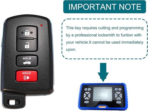 Smart Key Fob for Toyota Camry 2013-2018, FengRKey Remote Control Key Fob Compatible for Toyota Camry Avalon Corolla 2013-2018 HYQ14FBA 89904-06140 281451-0020 in Kuwait