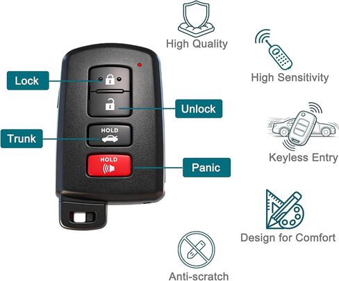 Smart Key Fob for Toyota Camry 2013-2018, FengRKey Remote Control Key Fob Compatible for Toyota Camry Avalon Corolla 2013-2018 HYQ14FBA 89904-06140 281451-0020 in Kuwait