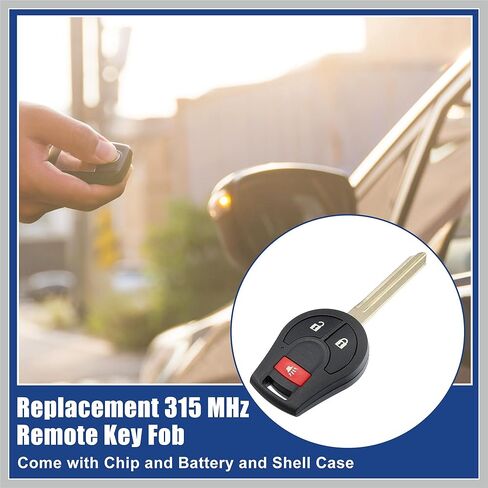 315 MHz Key Fob Keyless Entry Remote Fit for Nissan Sentra NV200 NV1500 NV2500 NV3500 Sentra 2008-2013 for Nissan Rogue 2008-2015 CWTWB1U751 - Pack of 1 Black Replacement Car Parts in Saudi Arabia