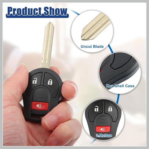 315 MHz Key Fob Keyless Entry Remote Fit for Nissan Sentra NV200 NV1500 NV2500 NV3500 Sentra 2008-2013 for Nissan Rogue 2008-2015 CWTWB1U751 - Pack of 1 Black Replacement Car Parts in Saudi Arabia