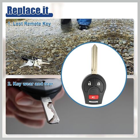 315 MHz Key Fob Keyless Entry Remote Fit for Nissan Sentra NV200 NV1500 NV2500 NV3500 Sentra 2008-2013 for Nissan Rogue 2008-2015 CWTWB1U751 - Pack of 1 Black Replacement Car Parts in Saudi Arabia