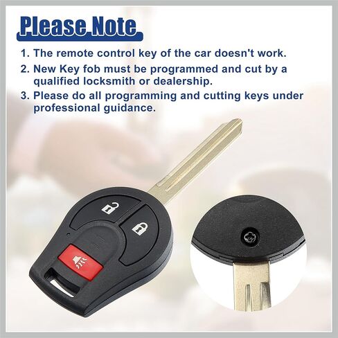 315 MHz Key Fob Keyless Entry Remote Fit for Nissan Sentra NV200 NV1500 NV2500 NV3500 Sentra 2008-2013 for Nissan Rogue 2008-2015 CWTWB1U751 - Pack of 1 Black Replacement Car Parts in Saudi Arabia