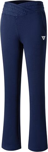 Sweatpants Women Flared with Crossover Waistband Cozy Fleece Wide Leg Lounge Pants in Saudi Arabia