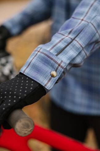 Club Ride Women's Liv'n Flannel Shirt - Stylish & Versatile Comfort for Biking and Hiking Outdoor Adventures - Faded Denim - Small in Kuwait