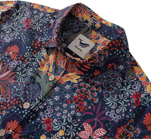 YIUME Women's Hawaiian Shirt Quirky Plants Print Cotton Button-up Short Sleeve Quirky Plants Women Shirt in Kuwait