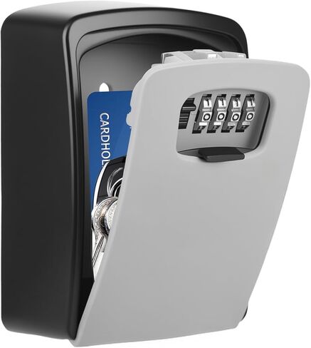 Diyife Large Capacity Key Lock Box Wall Mounted, Weatherproof 4 Digit Combination Key Storage Box for Car Keys, House Keys, Key Safe Security Lock Box with Code for Indoor Outdoor Home Office Garage in Kuwait