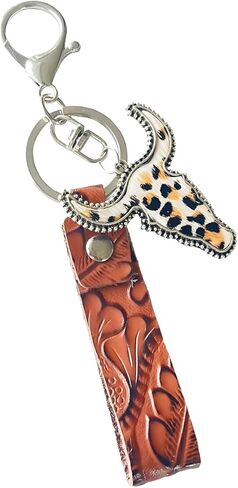 Cowgirl Cowboy Western Keychain,Vintage Leather Key Fob for Car Keys for Women,Bag Purse Charms Key Fob Holder in Saudi Arabia