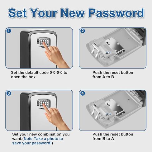 Diyife Large Capacity Key Lock Box Wall Mounted, Weatherproof 4 Digit Combination Key Storage Box for Car Keys, House Keys, Key Safe Security Lock Box with Code for Indoor Outdoor Home Office Garage in Kuwait