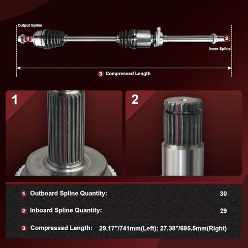 Anytek CV Axle Shaft Front Passenger & Driver for Honda Odyssey EX LX 2011 2012 2013 3.5L Replace# NCV10048, NCV36009 Left & Right CV Axle Shaft Assembly in Kuwait
