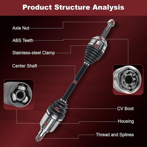 Anytek CV Axle Shaft Front Passenger & Driver for Honda Odyssey EX LX 2011 2012 2013 3.5L Replace# NCV10048, NCV36009 Left & Right CV Axle Shaft Assembly in Kuwait
