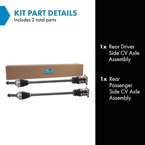 TRQ Rear Driver and Passenger Side CV Axle Assembly Set 2 Piece Compatible with 2011-2020 Toyota Sienna All Wheel Drive in Saudi Arabia