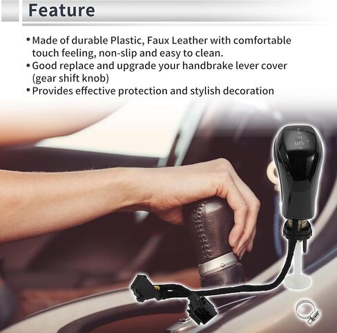 Automatic Gear Shifter Knob for VW Golf MK7 MK7.5 2013-2019 Plastic Faux Leather Automotive Gearbox Stick Shifter Lever Knob Black in Saudi Arabia
