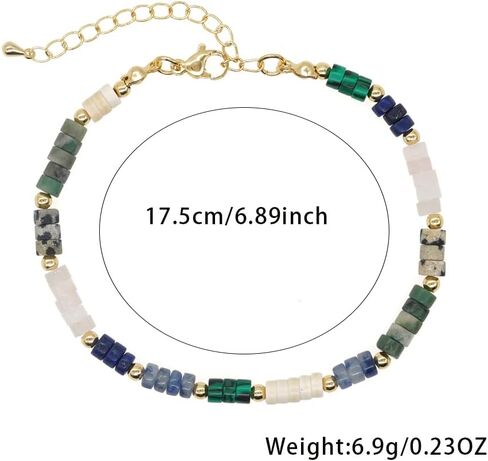 Mama Natural Crystal Beaded Gold Link Bracelet for New Mom,Handmade Boho Healing Energy Stones Mom Bracelet Fashion Mother’s Day Jewelry Gift Friendship Mama in Kuwait