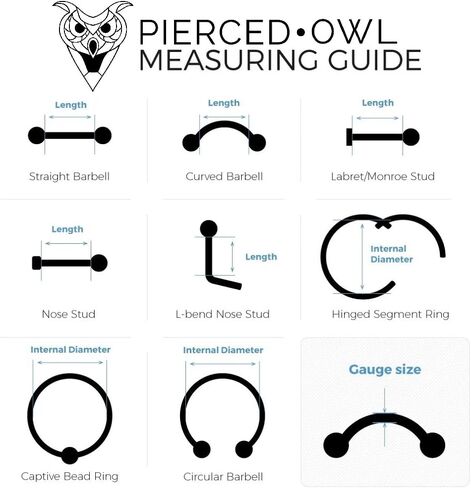 Pierced Owl - Set of 5 16GA Stainless Steel Septum Ring Retainer Piercing Hider in Kuwait