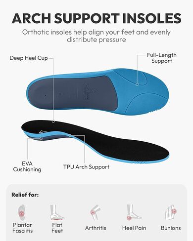 Hiking Shoes Men with Arch Support, Orthopedic Men's Walking Shoes with Anti-Skid Rubber Sole, Breathable Men Sneakers for Pain Relief (Grey, 11) in Kuwait