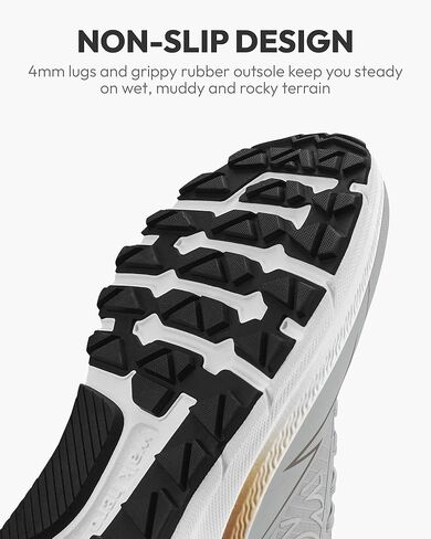 Hiking Shoes Men with Arch Support, Orthopedic Men's Walking Shoes with Anti-Skid Rubber Sole, Breathable Men Sneakers for Pain Relief (Grey, 11) in Kuwait