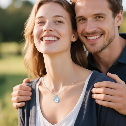 YAFEINI Daisy Urn Necklace S925 Sterling Silver Moonstone Daisy Urn Necklace for Ashes Teardrop Pendant Cremation Jewelry Memorial Gifts for Women Female in Kuwait