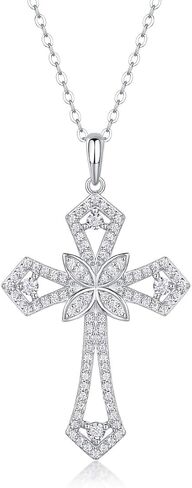 14K Gold VVS1 0.5ct.t.w. Diamond Encrusted Cross Necklace Pendant for Women, Ideal Present for Your Girlfriend in Saudi Arabia