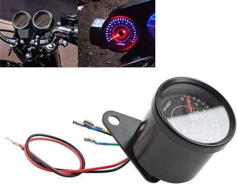 SIKUAI 1 Pc Night Light Tachometer Gauge 12V back light tachometer Black Universal For Motorcycle Models of DC 12V in Kuwait