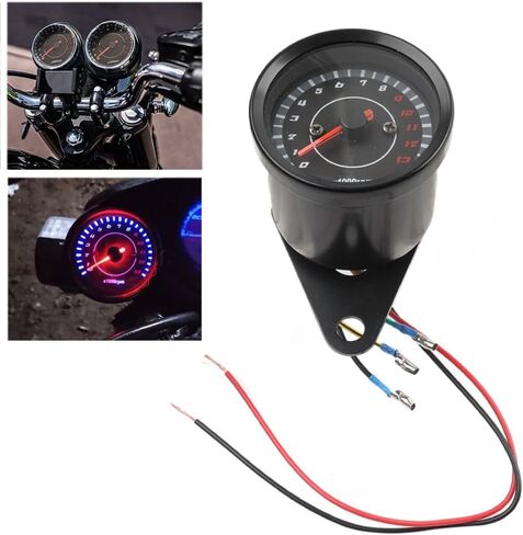 SIKUAI 1 Pc Night Light Tachometer Gauge 12V back light tachometer Black Universal For Motorcycle Models of DC 12V in Kuwait