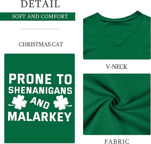 St Patricks Day Shirt for Women Lucky Irish Shamrock Tshirt Saint Patricks Day T-Shirt Green V Neck Tops in Saudi Arabia