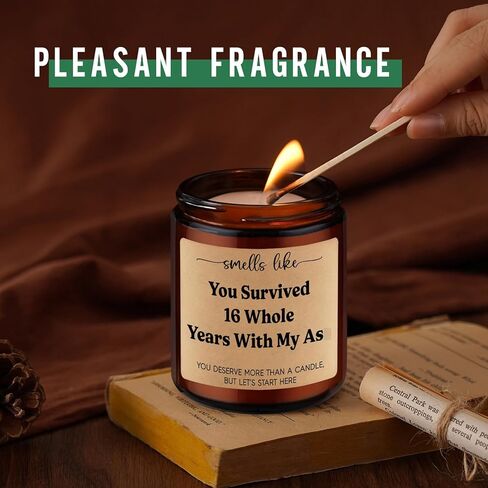 GSPY 16 Year Anniv. Candle - 16th Anniversary Candle Gifts for Husband, Wife - 16th Wedding Anniversary Ideas for Her, Him, Couple - Happy Sixteenth, Wax Anniv. Gifts for Women, Men, Girlfriend, BF in Saudi Arabia