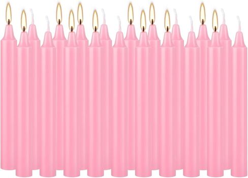 Taper Candles Unscented Taper Candles for Christmas,Household, Wedding, Rituals, Prayer, Birthdays, Meditation, Altar,Party and Home Décor Candlesticks (Pink-4" 20). in Kuwait