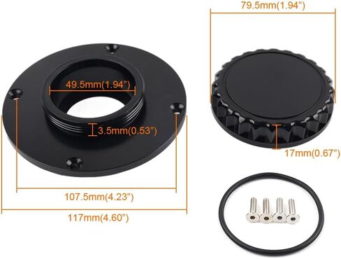 GZYF Motorcycle Gas Tank Cover Oil Petrol Cap (Type A) for BMW K Series K75 K1100 K100 CNC Aluminum Alloy Black in Saudi Arabia
