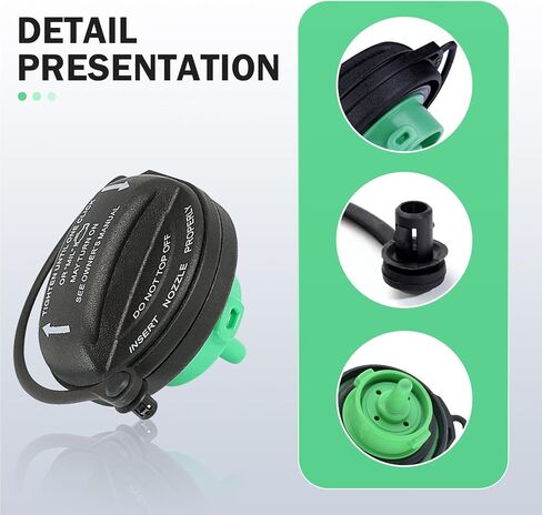 SLIMI 1 PC Car Fuel Cap, Fuel Tank Sealing Inner Cover, Tight-fitting Leak-proof Petrol Tank Cap, OEM #5C0201550T, 5Q0201550L, Compatible with Volkswagen Audi Model (Black) in Kuwait