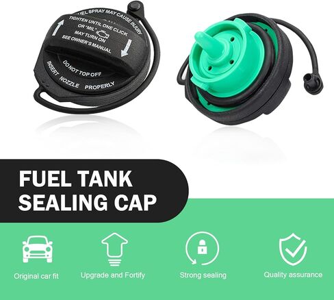 SLIMI 1 PC Car Fuel Cap, Fuel Tank Sealing Inner Cover, Tight-fitting Leak-proof Petrol Tank Cap, OEM #5C0201550T, 5Q0201550L, Compatible with Volkswagen Audi Model (Black) in Kuwait