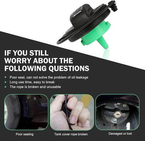 SLIMI 1 PC Car Fuel Cap, Fuel Tank Sealing Inner Cover, Tight-fitting Leak-proof Petrol Tank Cap, OEM #5C0201550T, 5Q0201550L, Compatible with Volkswagen Audi Model (Black) in Kuwait