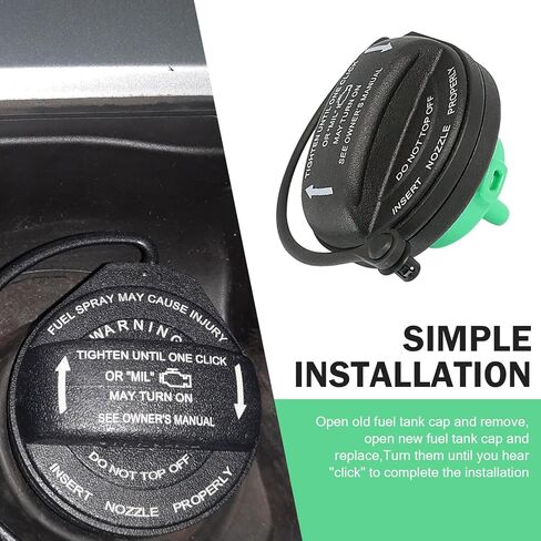 SLIMI 1 PC Car Fuel Cap, Fuel Tank Sealing Inner Cover, Tight-fitting Leak-proof Petrol Tank Cap, OEM #5C0201550T, 5Q0201550L, Compatible with Volkswagen Audi Model (Black) in Kuwait