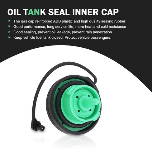 SLIMI 1 PC Car Fuel Cap, Fuel Tank Sealing Inner Cover, Tight-fitting Leak-proof Petrol Tank Cap, OEM #5C0201550T, 5Q0201550L, Compatible with Volkswagen Audi Model (Black) in Kuwait