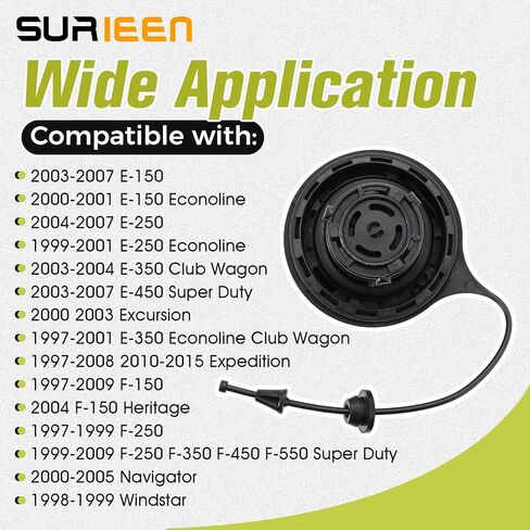 غطاء وقود بغطاء غاز XU5Z-9030-MA، متوافق مع رحلة استكشافية من السلسلة E F-150 F-250 F-350 F-450 F-550 Windstar | بلاكوود نافيجيتور in Saudi Arabia