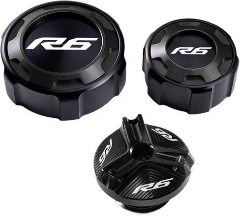 غطاء خزان وقود الفرامل الأمامية والخلفية وملحقات حماية غطاء الحشو متوافقة مع R6 YZF R6 YZF-R6 2010-2020 2021 2022 (أربعة أسود) in Kuwait