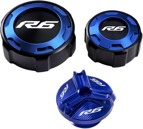 Front And Rear Brake Fuel Tank Cap And Filler Cap Protection Accessories Compatible With R6 YZF R6 YZF-R6 2010-2020 2021 2022(Four black) in Saudi Arabia