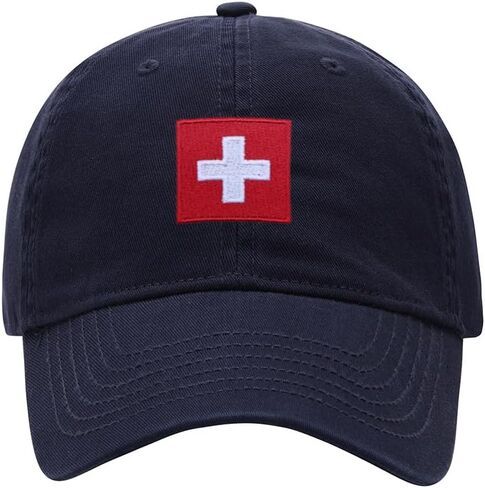 قبعة بيسبول للرجال والنساء، مطرزة بالعلم السويسري، من القطن المغسول، قبعات بيسبول in Kuwait
