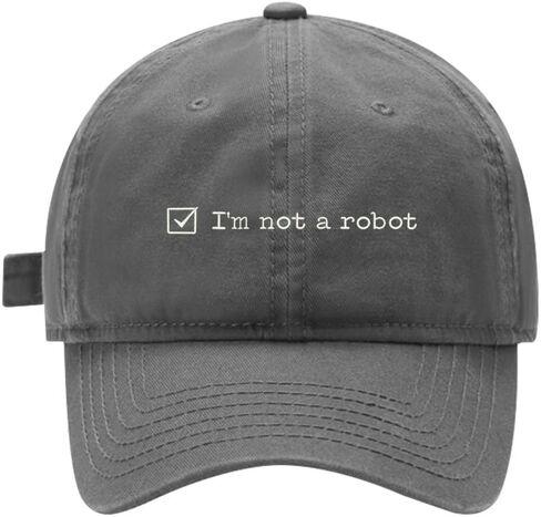 Mens Baseball Caps Embroidered I'm not a Robot Adjustable Dad Hat Washed Cotton in Kuwait