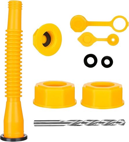 Gas Can Spout Replacement, Anti-Spill Design Gas Can Nozzle Replacement Kit, Gas Can Vent Caps with Flexible Nozzle, Car Accessories Fuel Gas Vent Set Fit for Most 1/2/5/10 Gal Oil Cans in Saudi Arabia