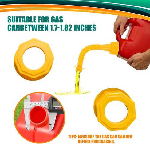 Gas Can Spout Replacement, Anti-Spill Design Gas Can Nozzle Replacement Kit, Gas Can Vent Caps with Flexible Nozzle, Car Accessories Fuel Gas Vent Set Fit for Most 1/2/5/10 Gal Oil Cans in Saudi Arabia