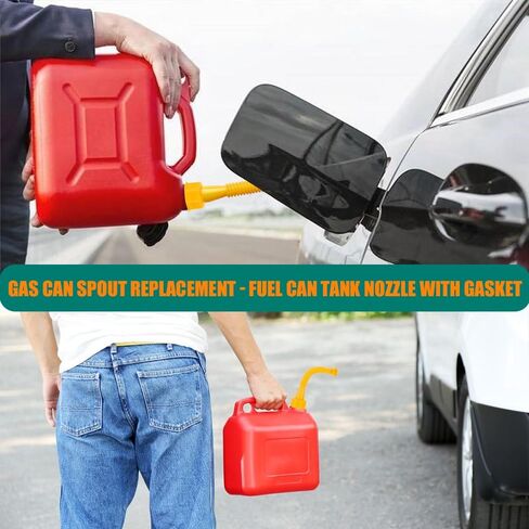 Gas Can Spout Replacement, Anti-Spill Design Gas Can Nozzle Replacement Kit, Gas Can Vent Caps with Flexible Nozzle, Car Accessories Fuel Gas Vent Set Fit for Most 1/2/5/10 Gal Oil Cans in Saudi Arabia