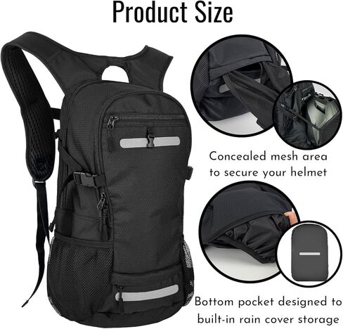 20L Hydration Backpack with 3L Water Bladder Water Backpack for Hiking Hydration Pack Insulated Daypack for Commuting Black in Saudi Arabia