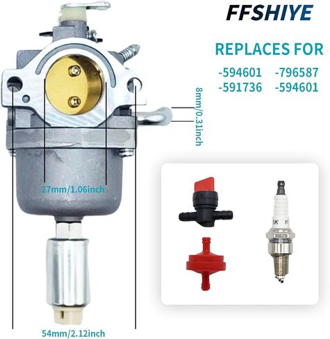 مكربن ​​لـ B&S 594601 591736 796587 19 19.5 20 20.5 21 HP محرك حرفي ركوب جزازة العشب جرار Intek اسطوانة واحدة OHV Motor Nikki Carb مع حشية وأدوات تنظيف in Saudi Arabia