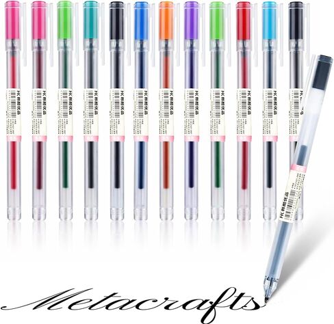 Smooth Gel Ink Ballpoint Pen Knock Type Retractable 10-Pieces Set, 0.5 mm Nib Size, Black in Saudi Arabia