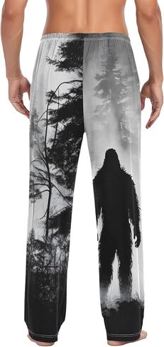 AIXIWAWA غامض Sasquatch الرجال بيجامة السراويل مريحة ملابس خاصة رجالي صالة PJ قيعان جيوب الرباط S in Kuwait